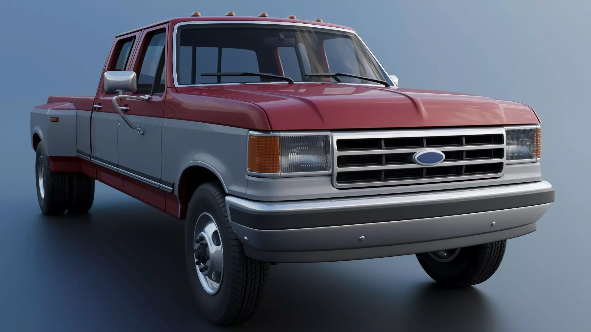 Pickup Truck F-350 Crew Cab Dually 1987 3D print model_10