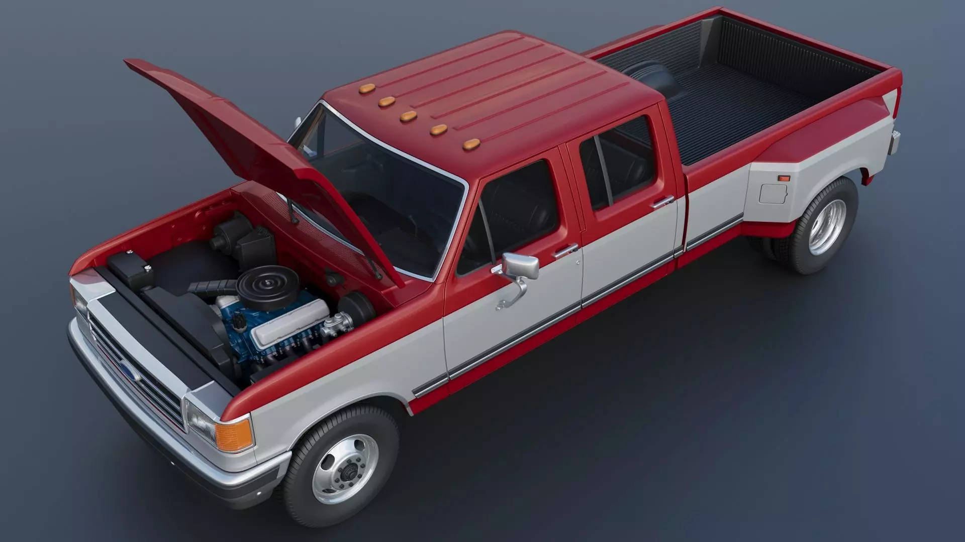 Pickup Truck F-350 Crew Cab Dually 1987 3D print model_13