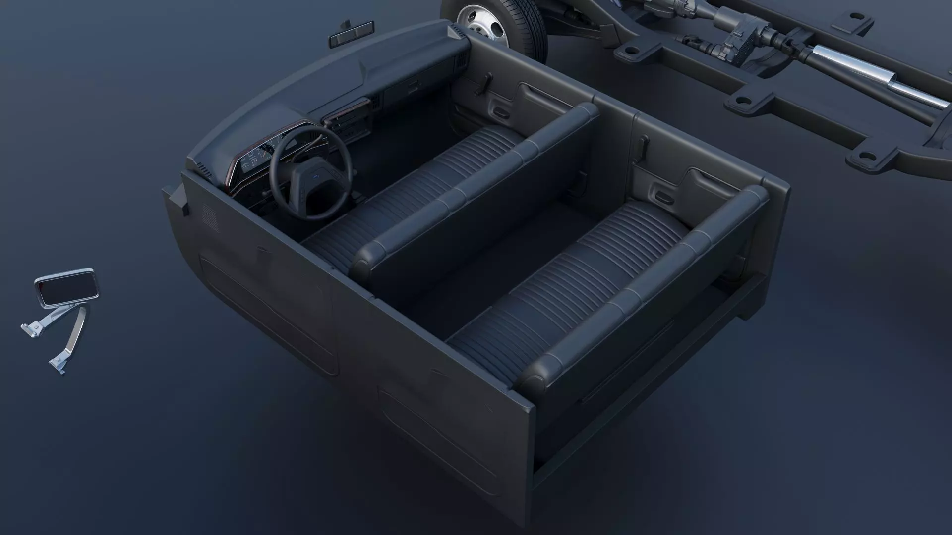 Pickup Truck F-350 Crew Cab Dually 1987 3D print model_25