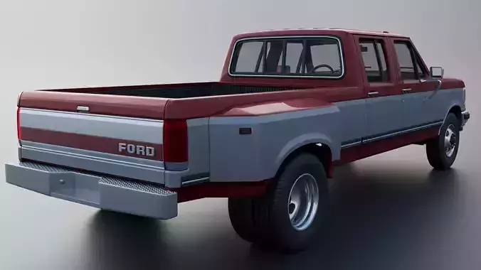Pickup Truck F-350 Crew Cab Dually 1987 3D print model 7