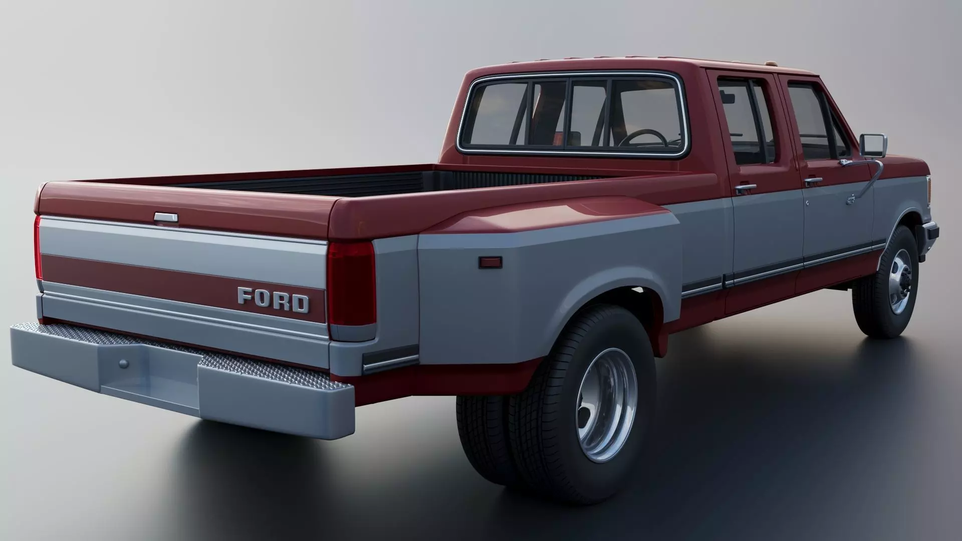 Pickup Truck F-350 Crew Cab Dually 1987 3D print model_6