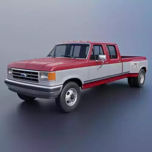 Pickup Truck F-350 Crew Cab Dually 1987 3D print model