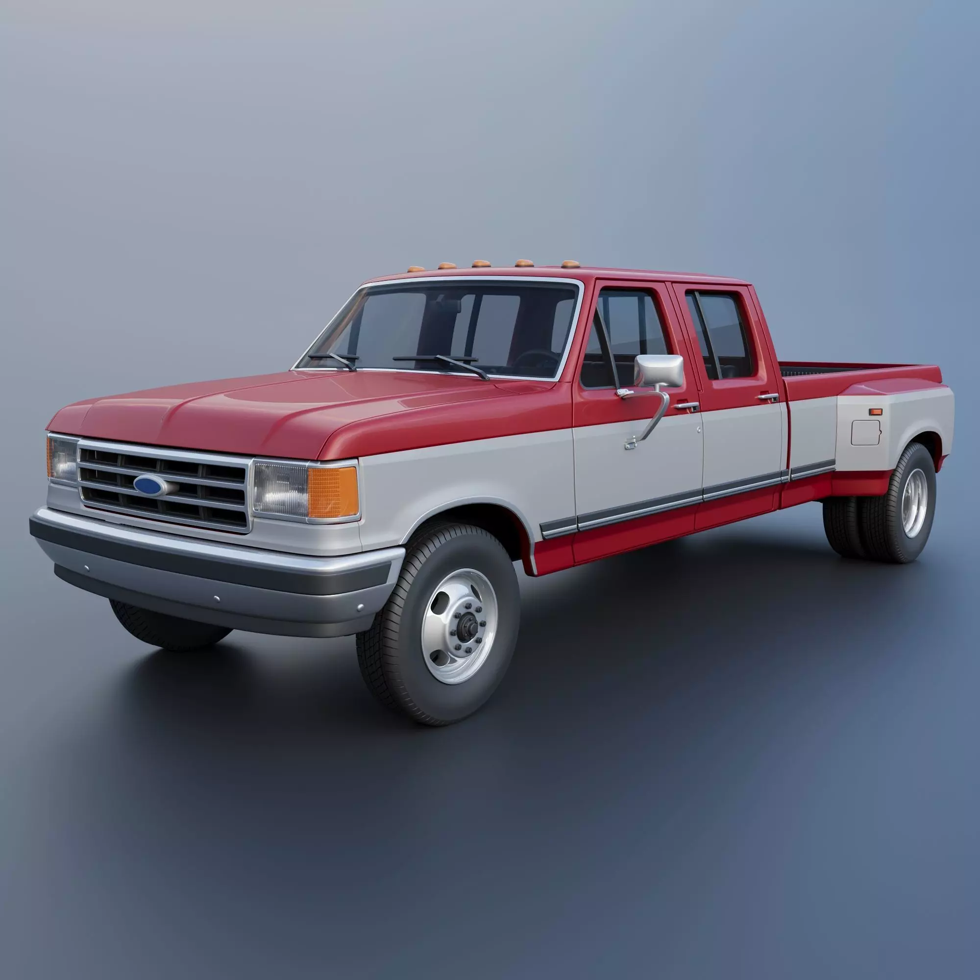 Pickup Truck F-350 Crew Cab Dually 1987 3D print model_0