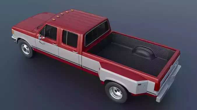 Pickup Truck F-350 Crew Cab Dually 1987 3D print model 6