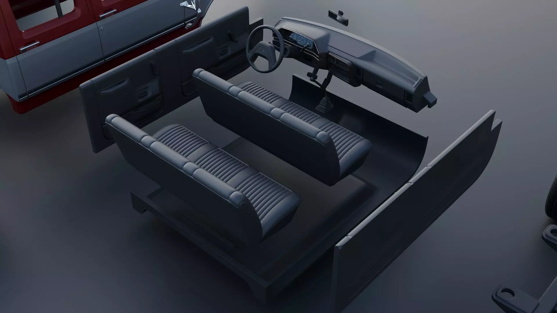 Pickup Truck F-350 Crew Cab Dually 1987 3D print model_28