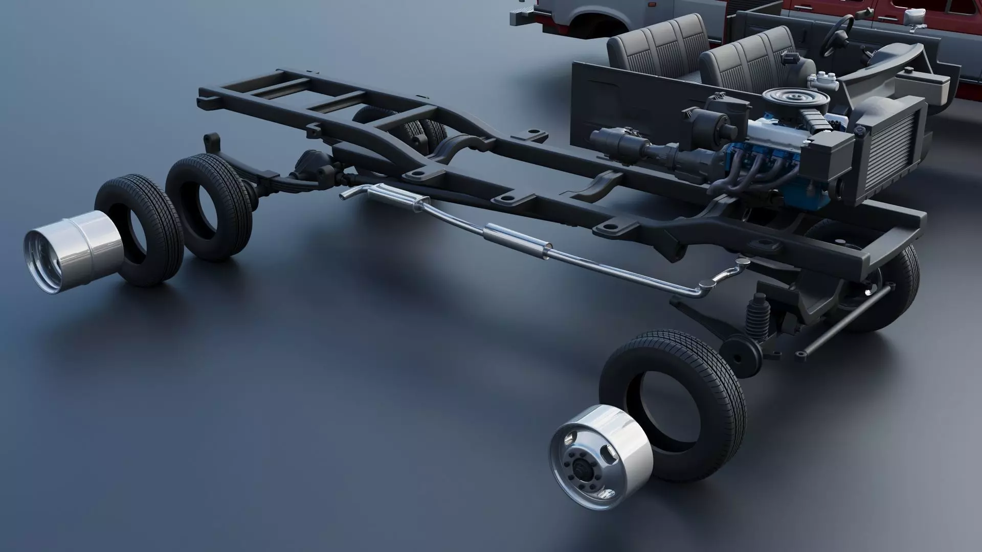 Pickup Truck F-350 Crew Cab Dually 1987 3D print model_30