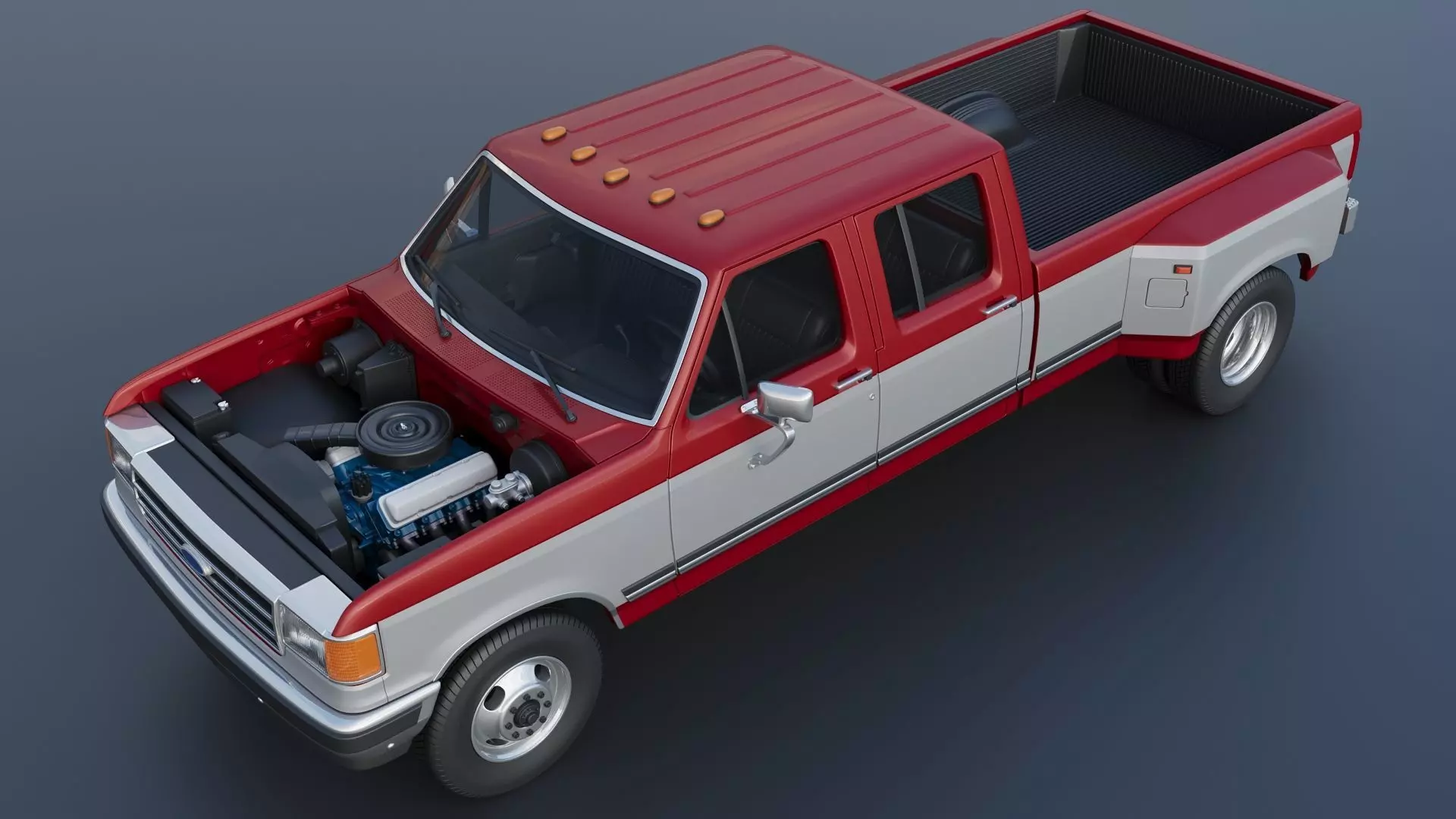 Pickup Truck F-350 Crew Cab Dually 1987 3D print model_14