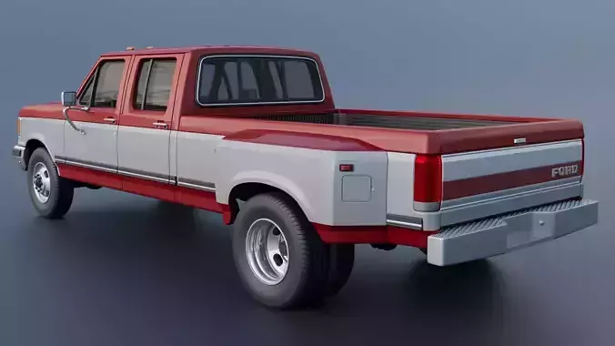 Pickup Truck F-350 Crew Cab Dually 1987 3D print model 5
