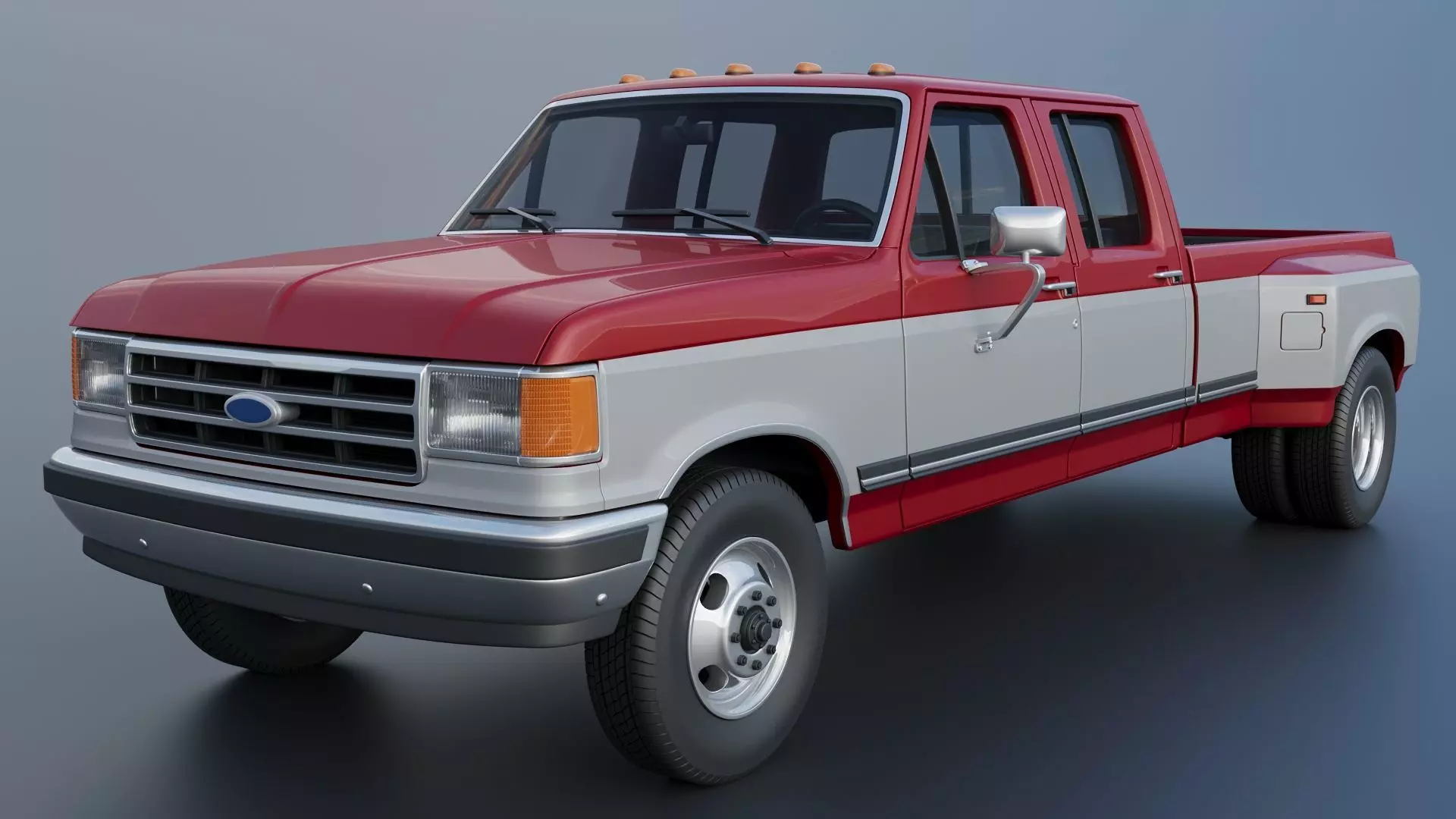 Pickup Truck F-350 Crew Cab Dually 1987 3D print model_2