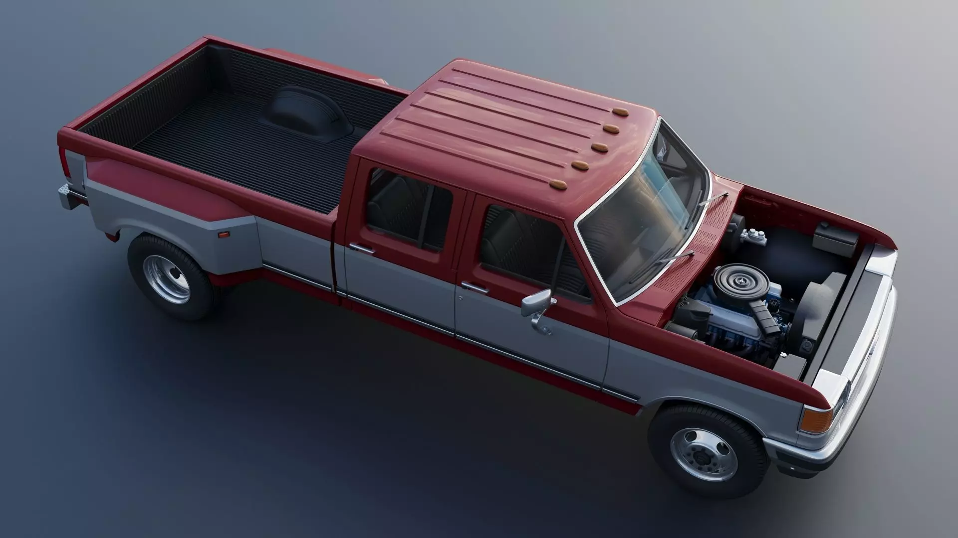 Pickup Truck F-350 Crew Cab Dually 1987 3D print model_15