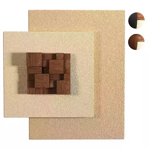 Abstract Square Wall Decor Wooden Cubes