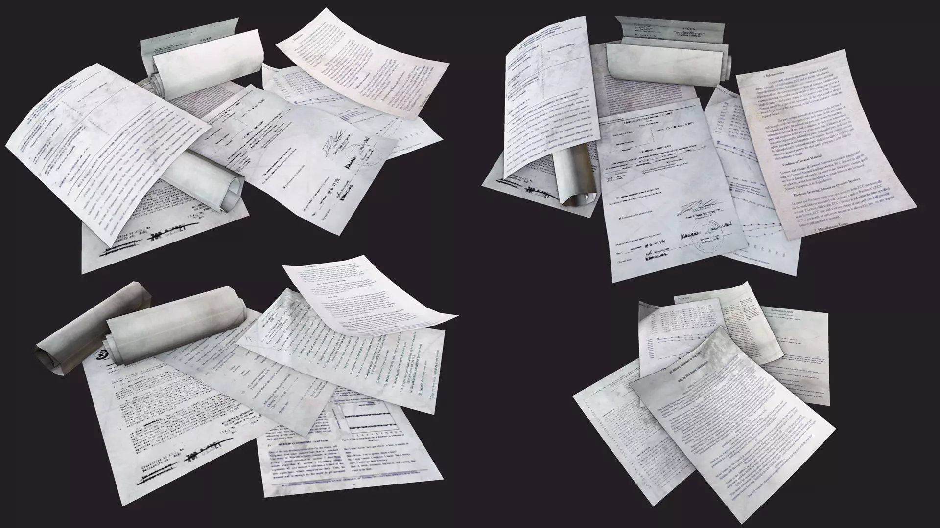 Paper Debris Low-poly 3D model_0