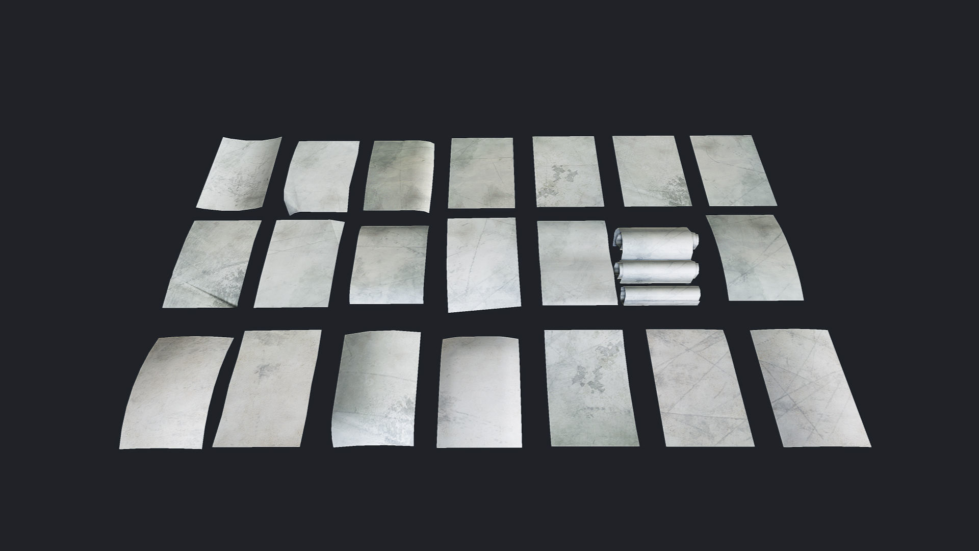 Paper Debris Low-poly 3D model_5
