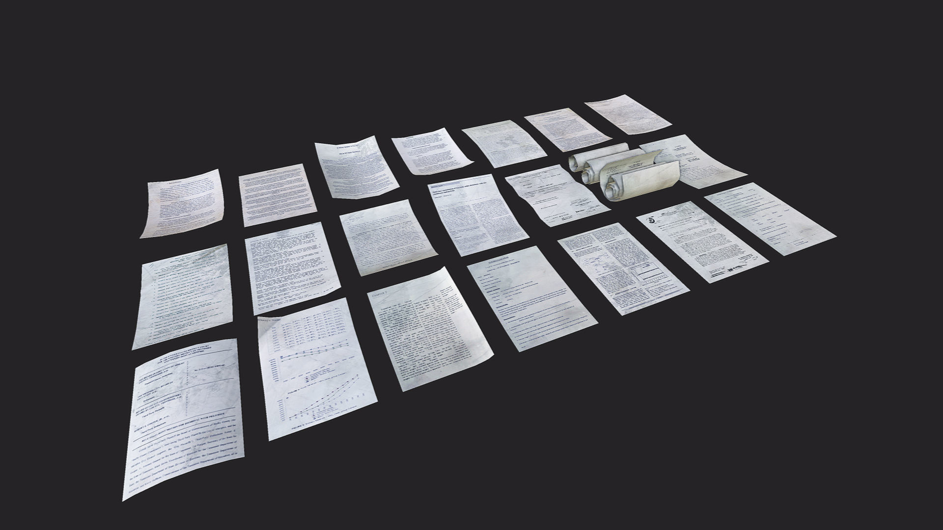 Paper Debris Low-poly 3D model_6