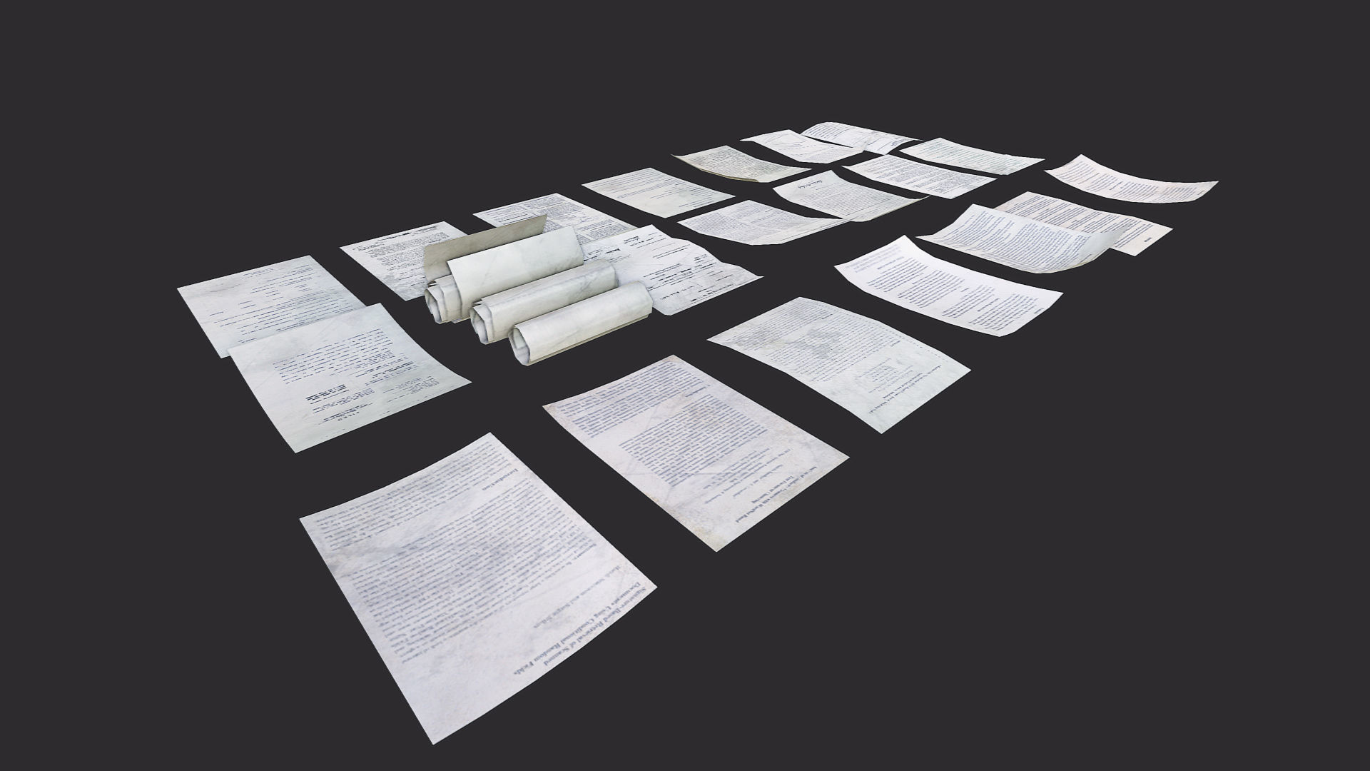 Paper Debris Low-poly 3D model_2