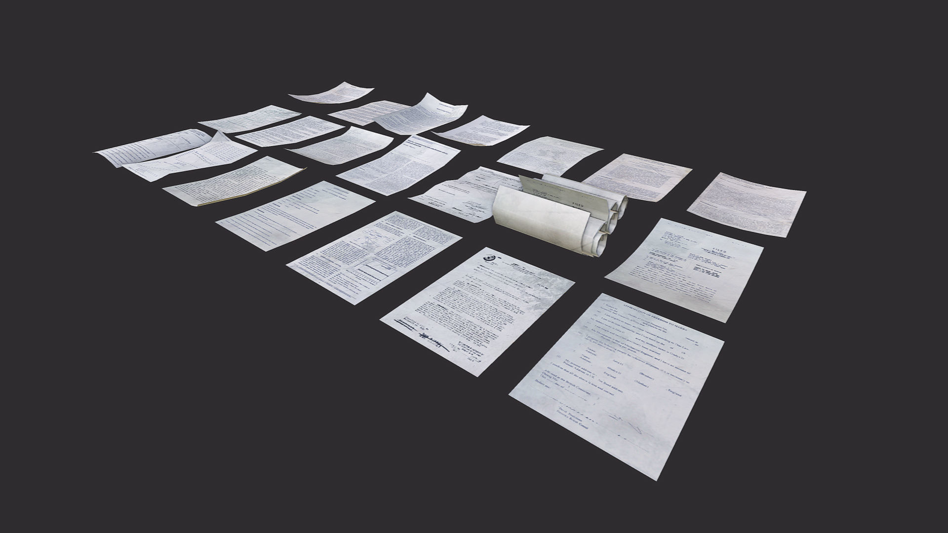 Paper Debris Low-poly 3D model_1
