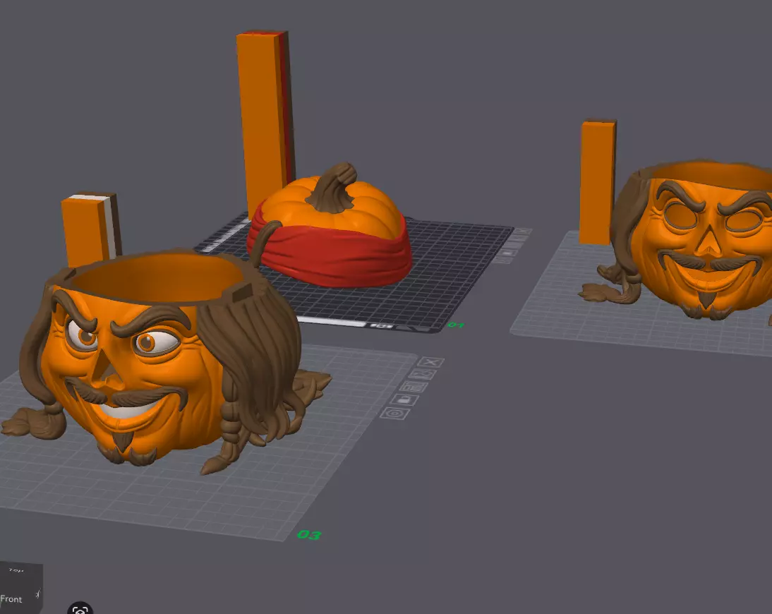Jack Sparrow Pumpkin - Decor and Candy Bowl Versions 3D print model_2