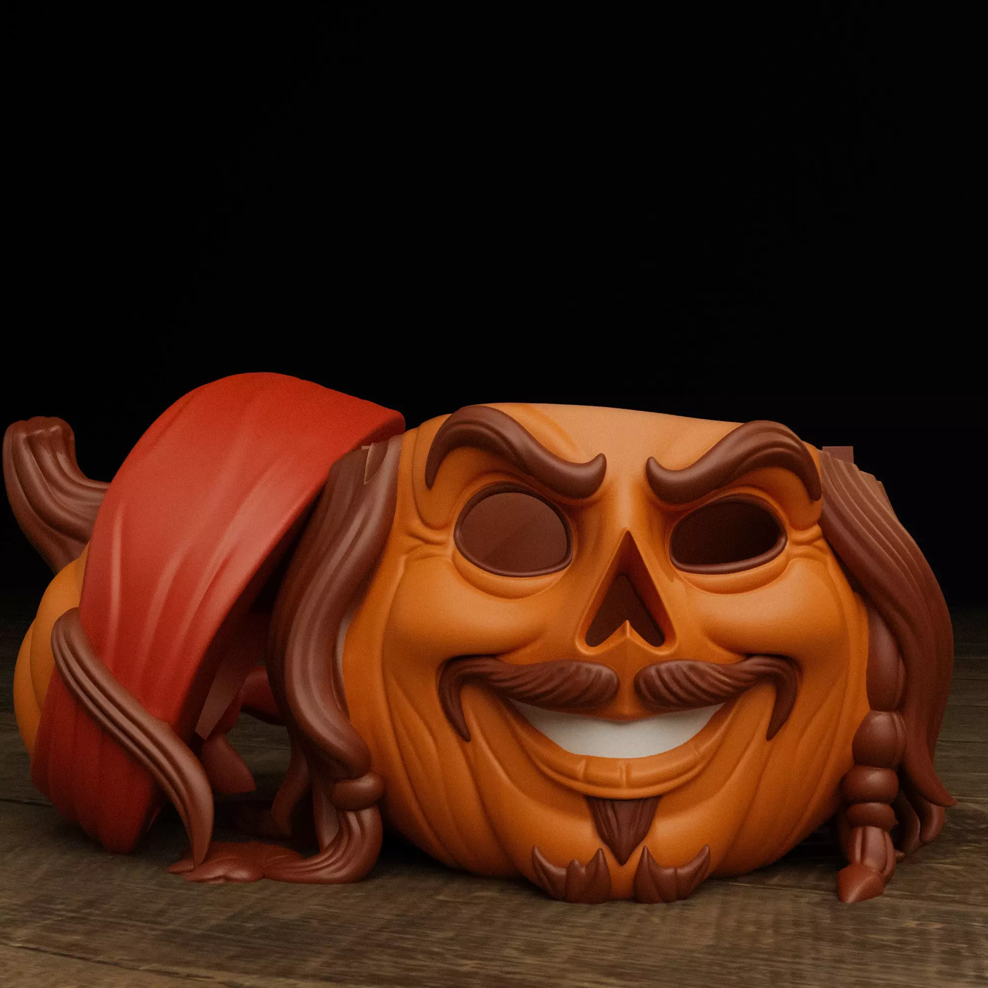 Jack Sparrow Pumpkin - Decor and Candy Bowl Versions 3D print model_4