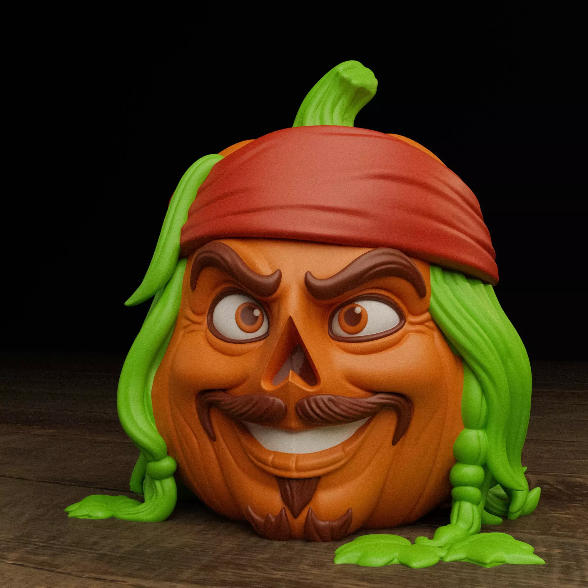 Jack Sparrow Pumpkin - Decor and Candy Bowl Versions 3D print model_6