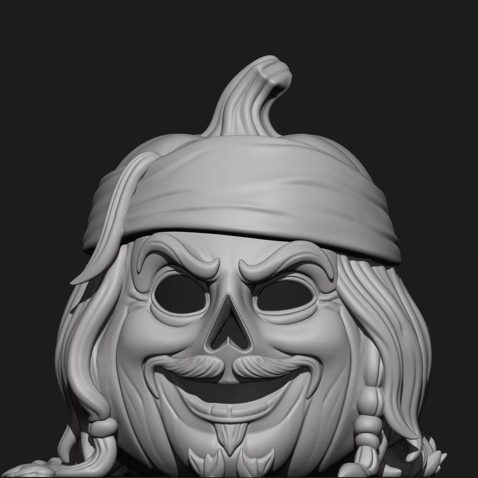Jack Sparrow Pumpkin - Decor and Candy Bowl Versions 3D print model_7