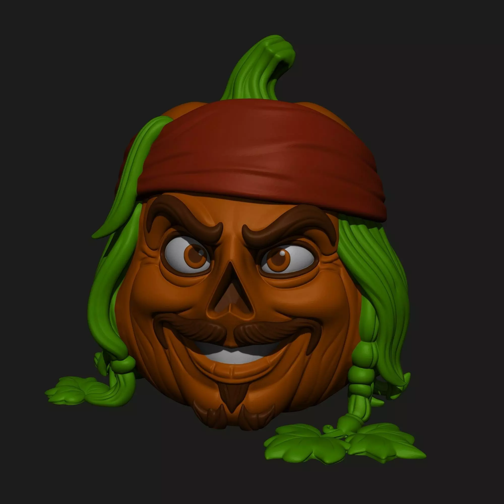 Jack Sparrow Pumpkin - Decor and Candy Bowl Versions 3D print model_10
