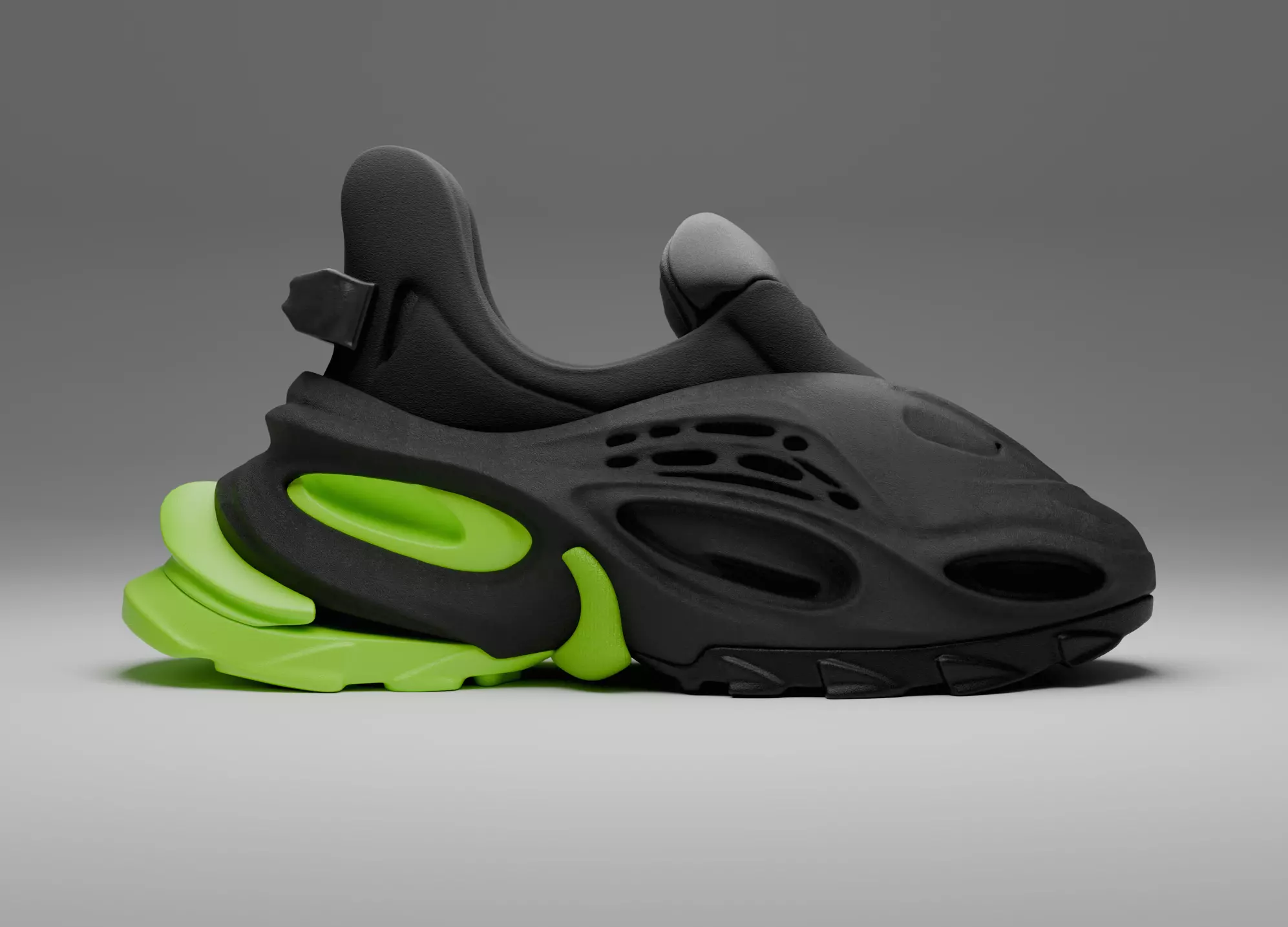 Sneaker concept Low-poly 3D model_1