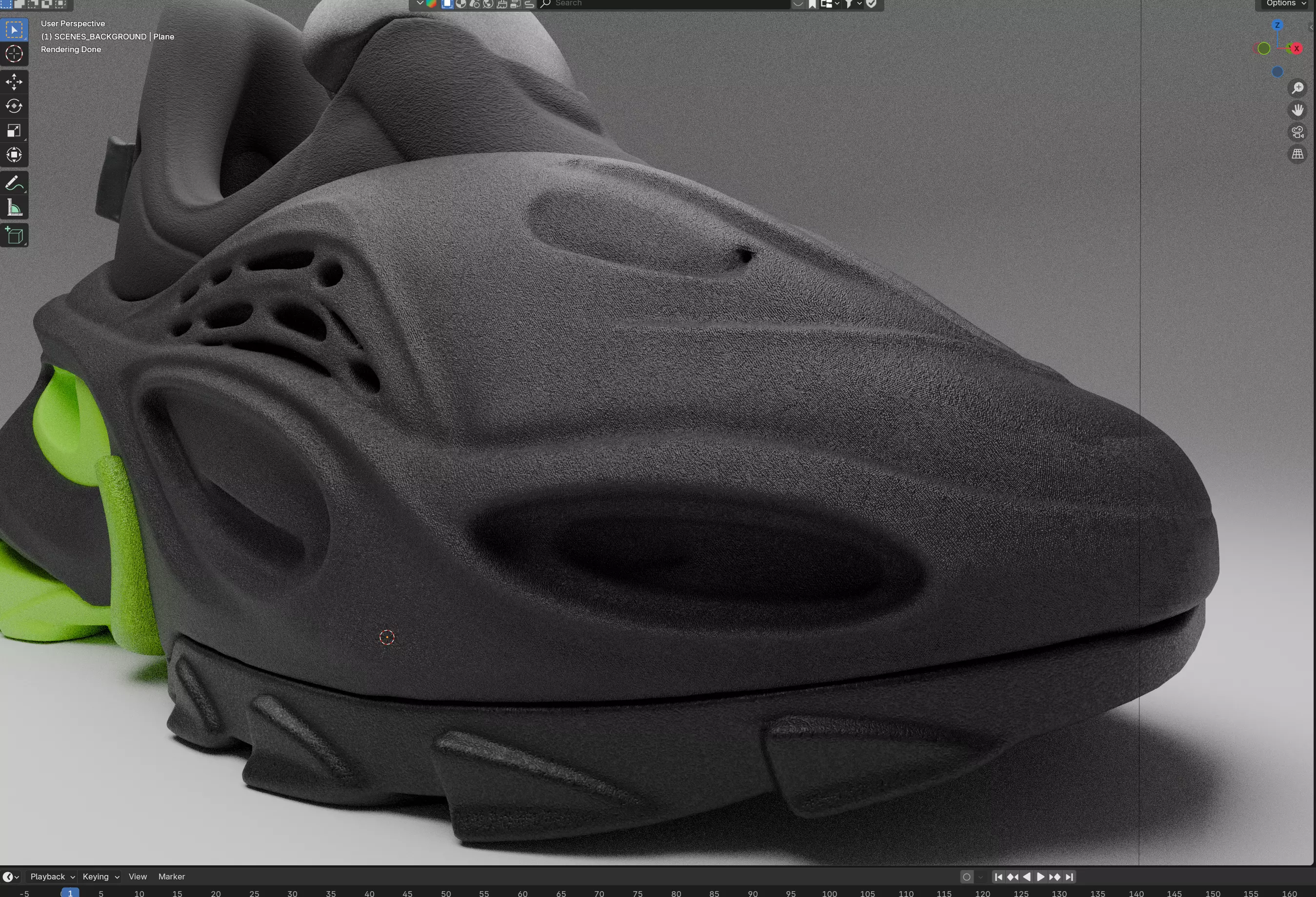 Sneaker concept Low-poly 3D model_9