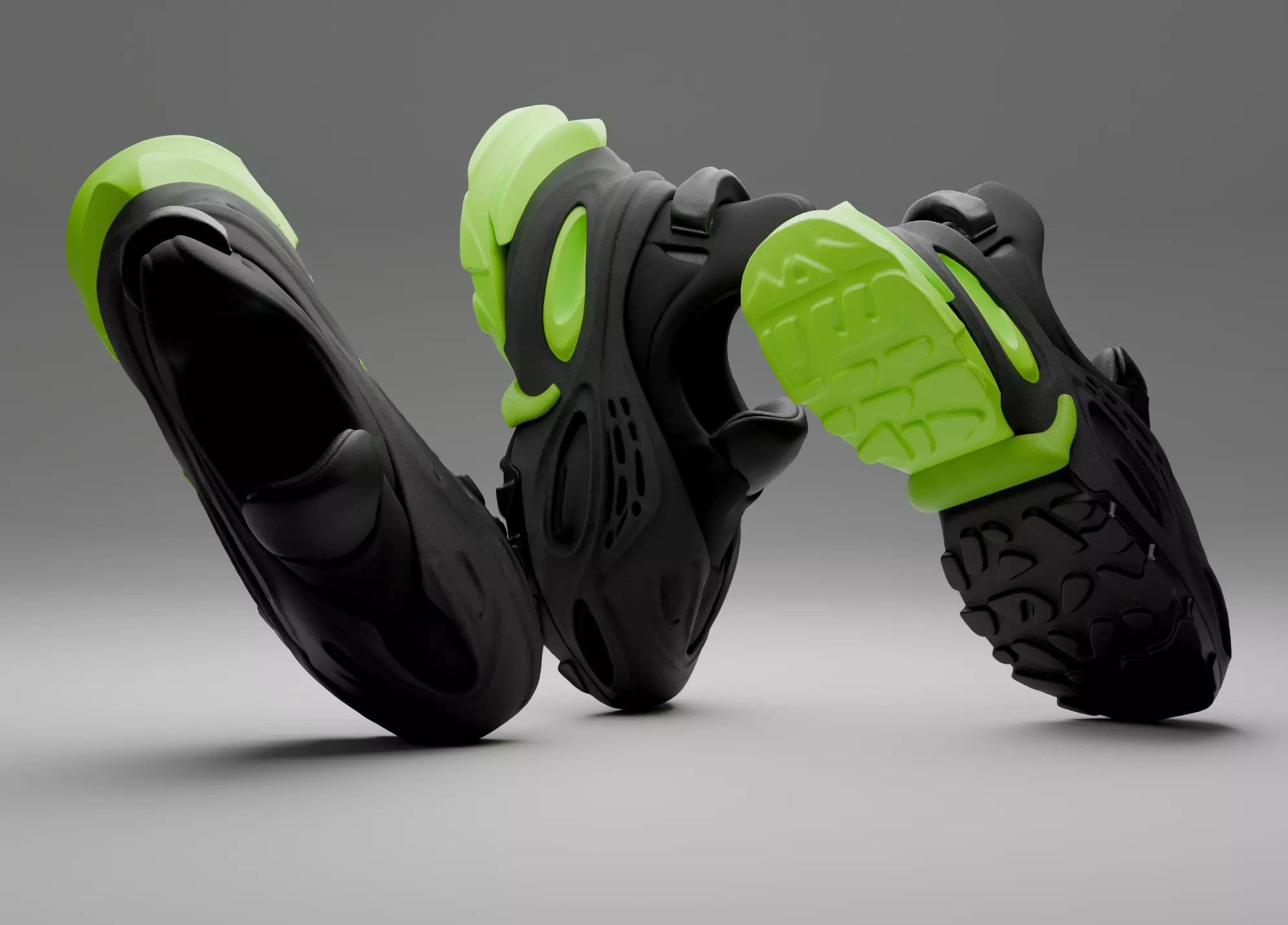 Sneaker concept Low-poly 3D model_2