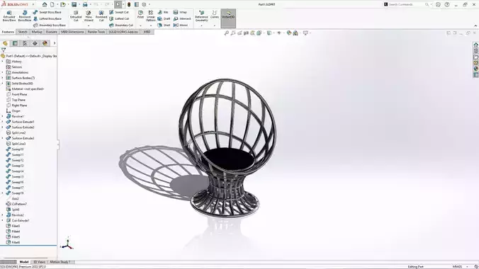Ergonomic Wooden Chair - SolidWorks Model