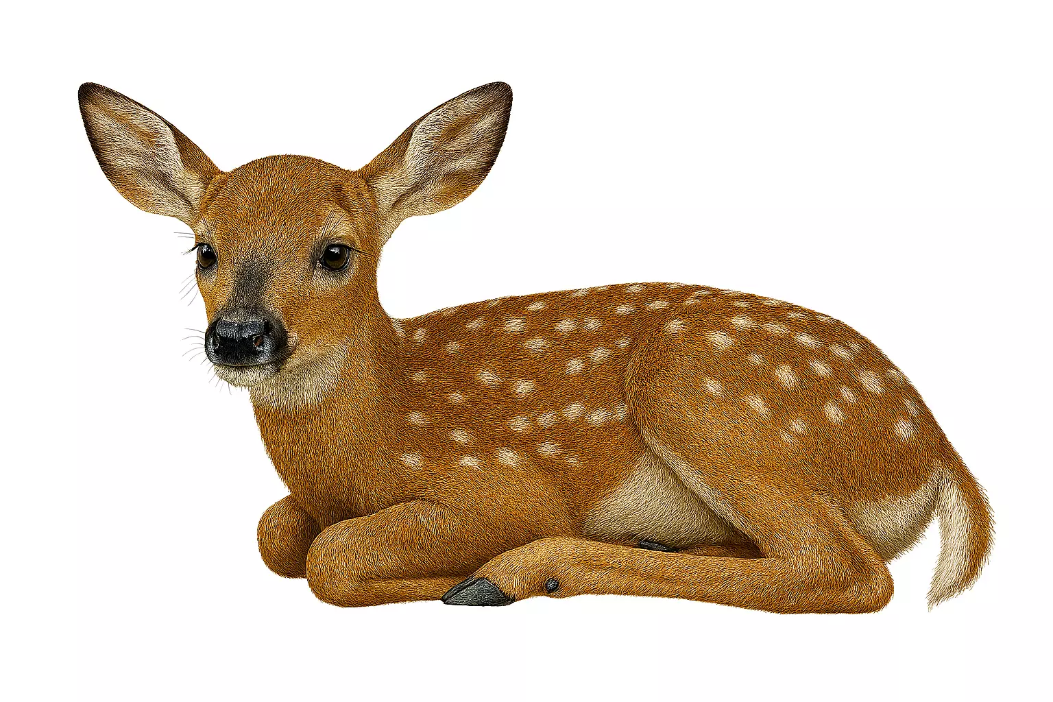 White Tailed Deer Spotted Fawn Realistic 3D model_0