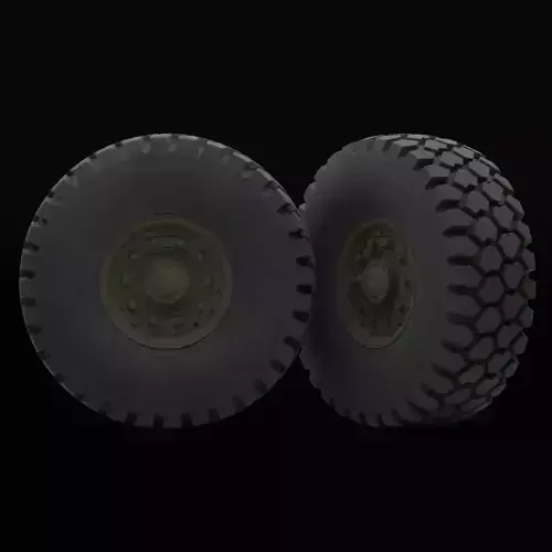 Military wheels with LODs Low-poly 3D model 5