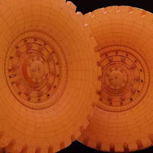Military wheels with LODs Low-poly 3D model 3