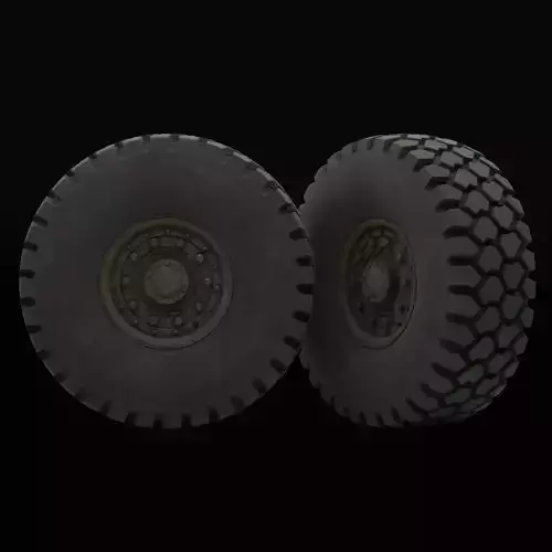 Military wheels with LODs Low-poly 3D model 4