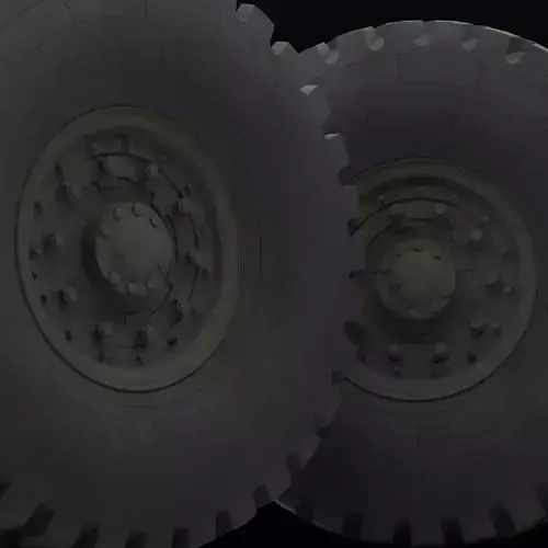 Military wheels with LODs Low-poly 3D model 2