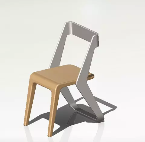 3d chair Low-poly 3D model_0
