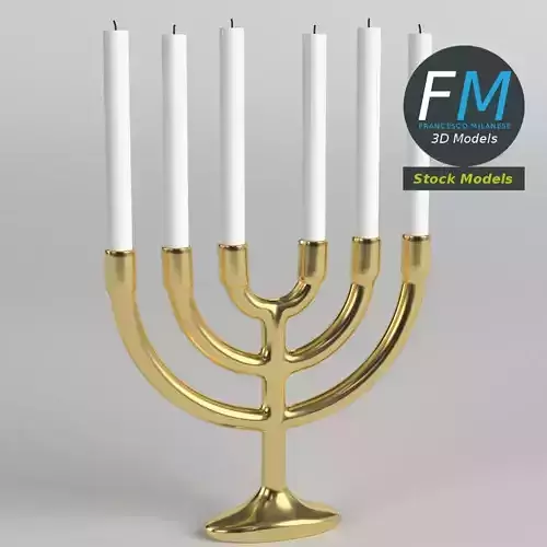 Menorah gold candlestick