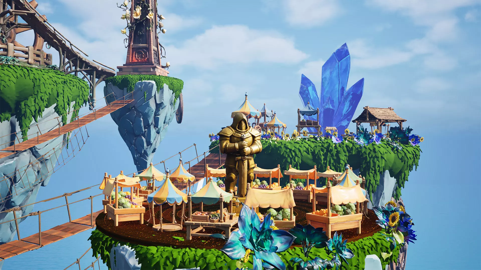 Steampunk Sky-Islands Sci-fi Game Environment Low-poly 3D model_11