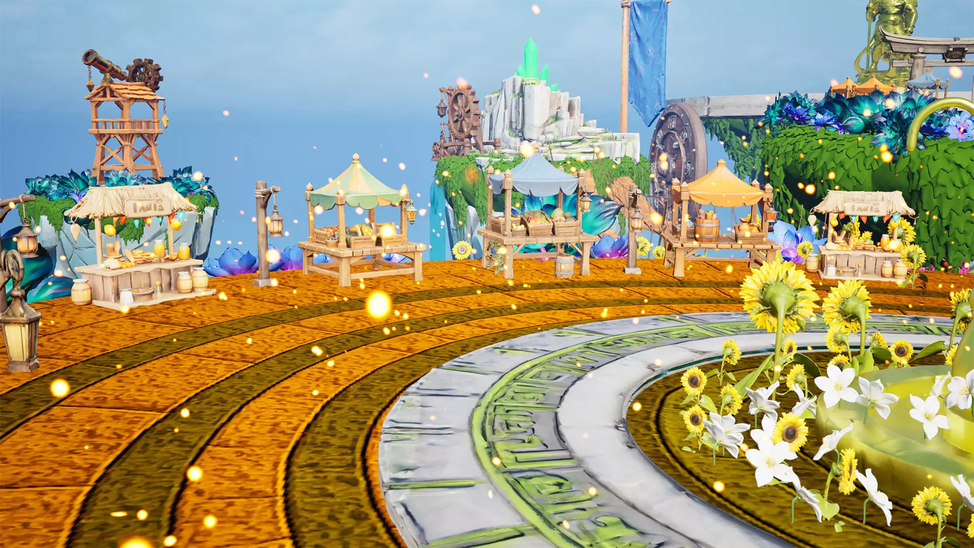 Steampunk Sky-Islands Sci-fi Game Environment Low-poly 3D model_8