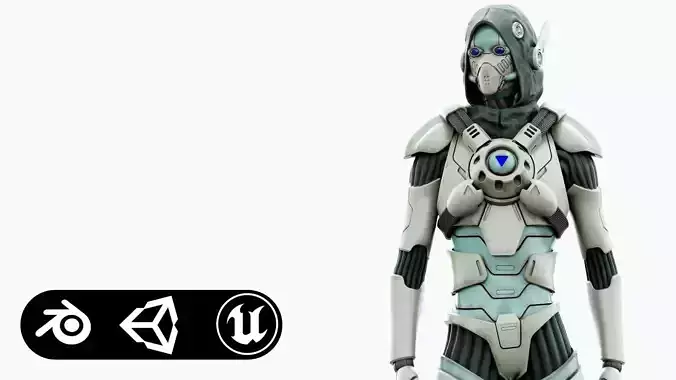 CYBORGTOPIA B-13  Rigged for Unreal Engine - Unity - MIXAMO