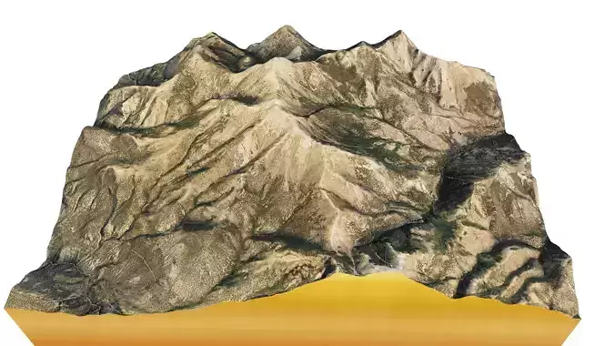 Mount Ellen 3D model terrain Low-poly 3D model Mount Ellen 3D model terrain Low-poly 3D model