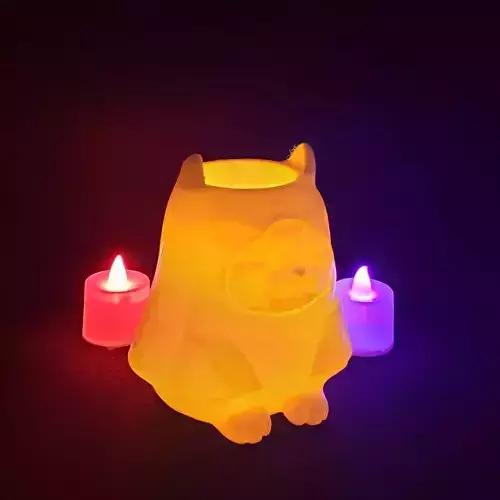 Whimsical Ghost Cat Pot  Candy Bowl Pen Holder or Tea Light Cup