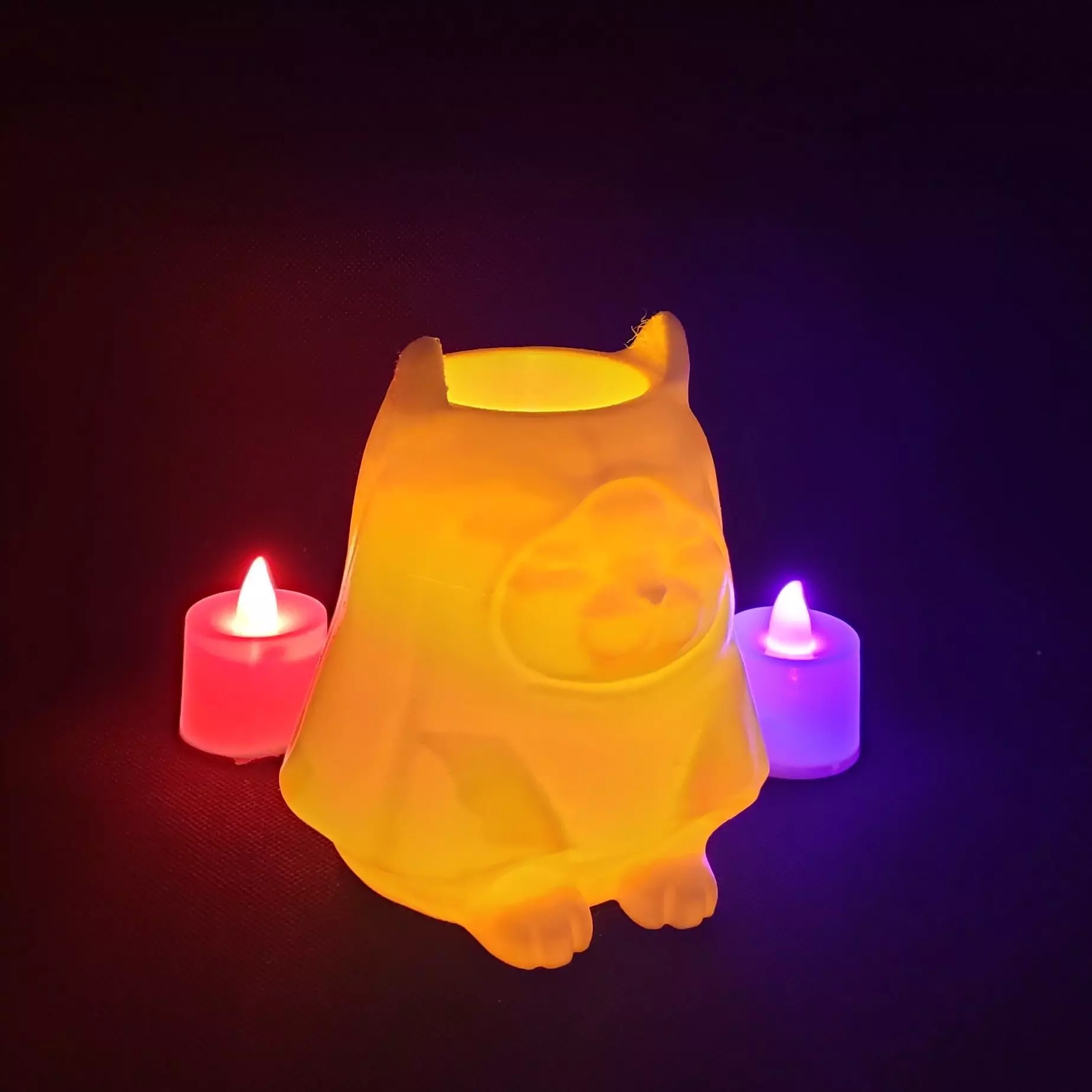 Whimsical Ghost Cat Pot  Candy Bowl Pen Holder or Tea Light Cup 3D print model_0
