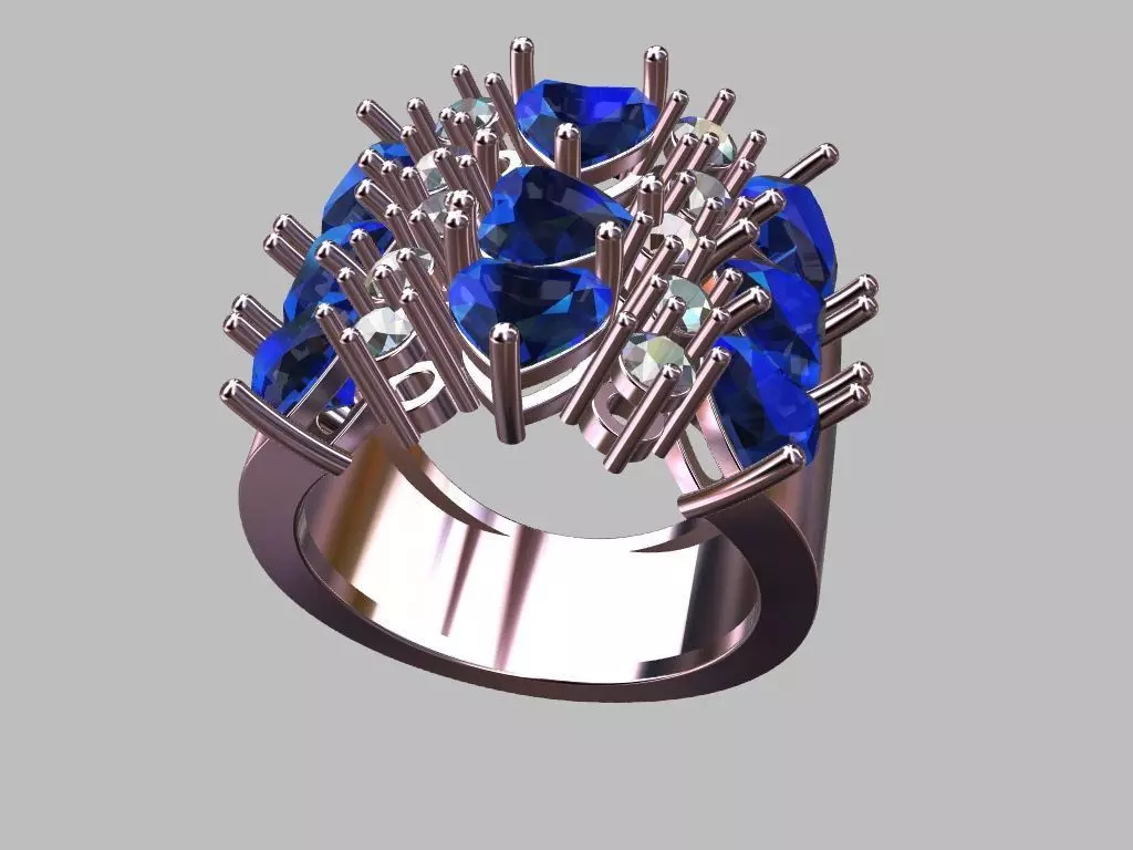 Hearts Ring 3D print model_5