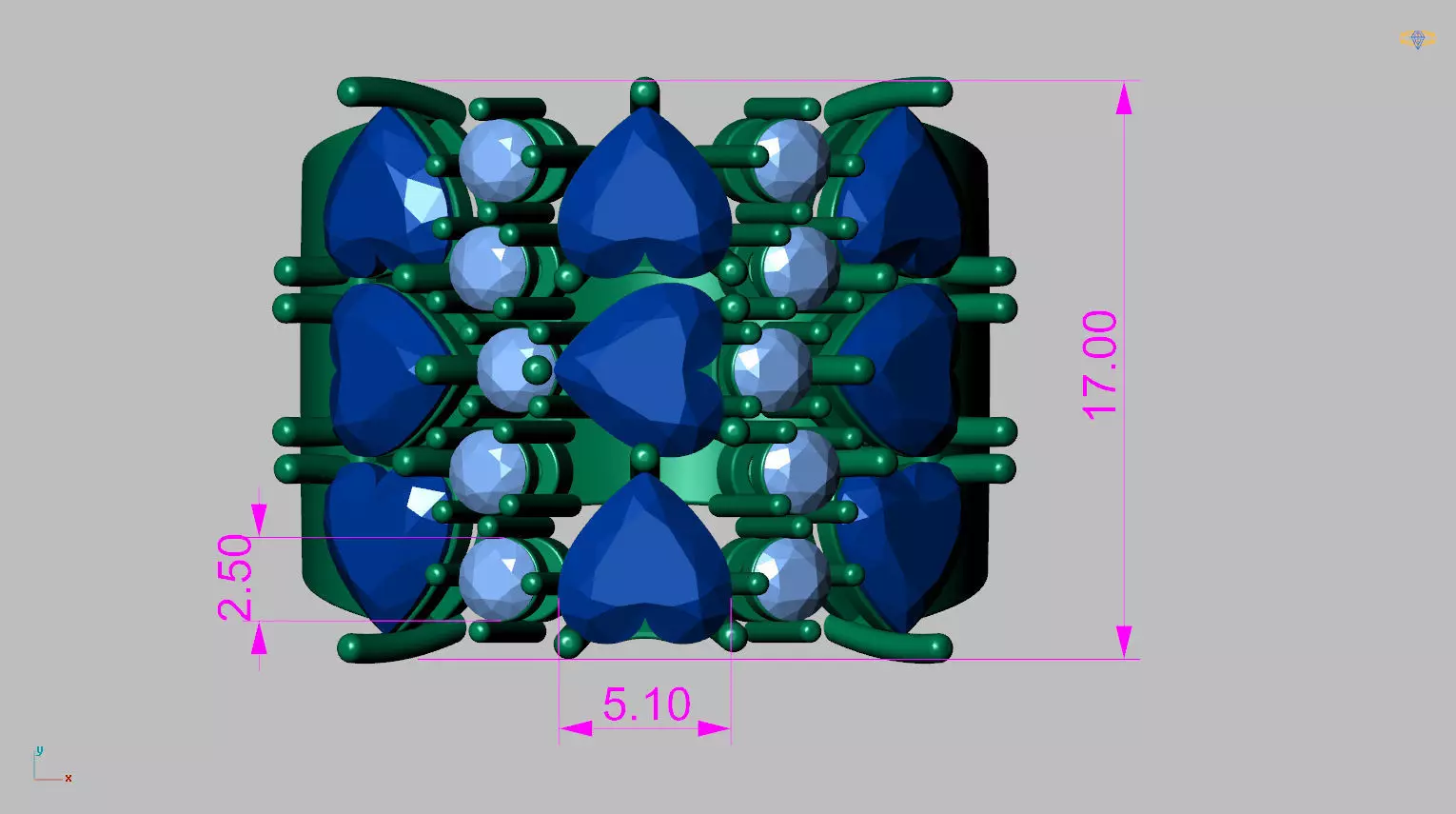 Hearts Ring 3D print model_9