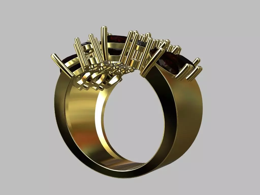 Hearts Ring 3D print model_0
