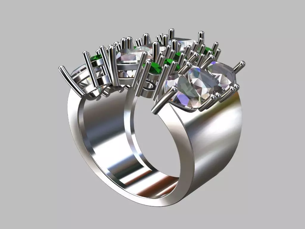 Hearts Ring 3D print model_4