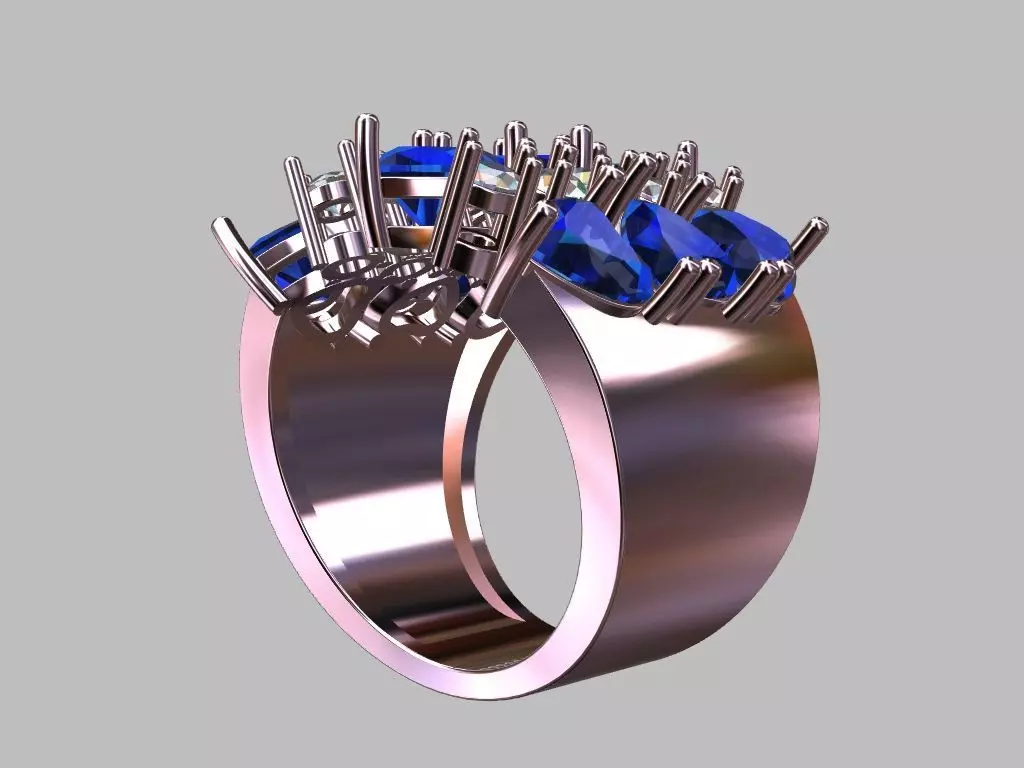 Hearts Ring 3D print model_6