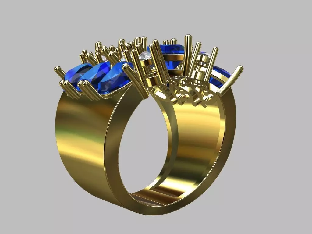 Hearts Ring 3D print model_7