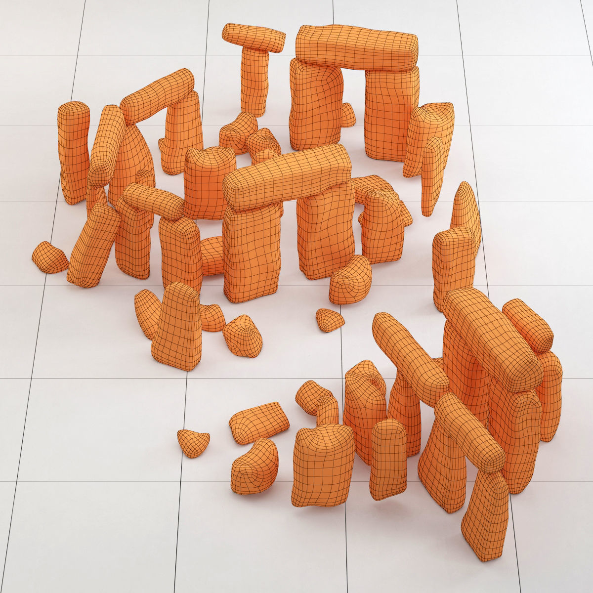 Stone block collection 3D model_2