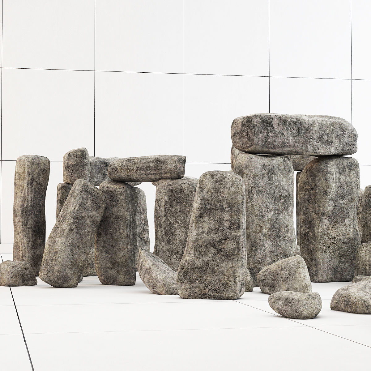 Stone block collection 3D model_1